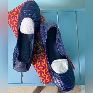 Tory Burch blue ballet flats